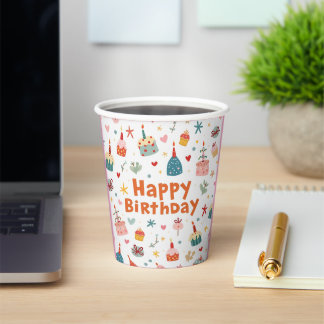 Vasos De Papel taza de papel de cumpleaños