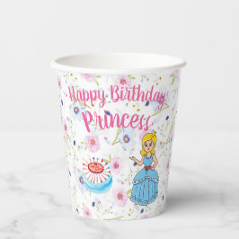 Vasos De Papel Taza de papel de cumpleaños feliz princesa