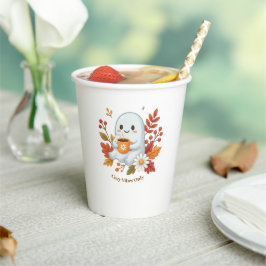 Vasos De Papel Taza de papel de fantasma lindo bebiendo café
