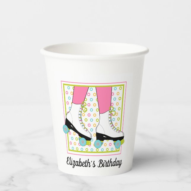 Vasos De Papel Taza de papel de fiesta de cumpleaños con rodillo  (Anverso)