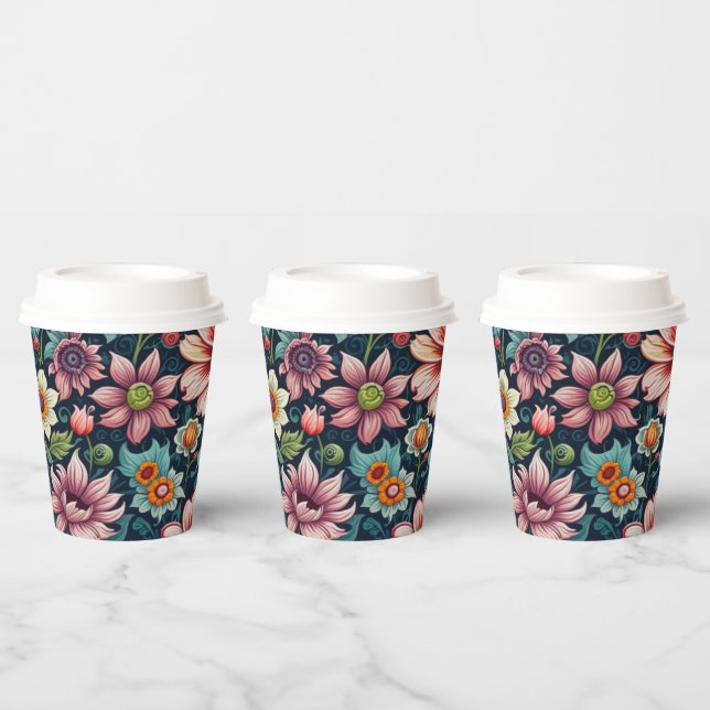 Vasos De Papel Taza de papel de flor (Multi)