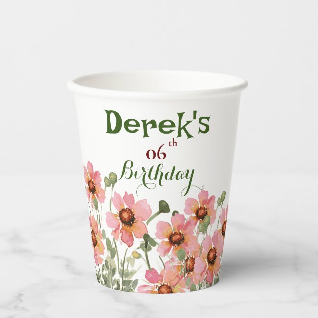 Vasos De Papel taza de papel de flores silvestres (Anverso)