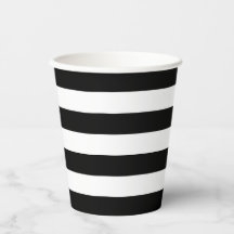 Taza de papel de franja blanca y negra