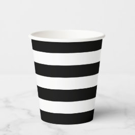 Vasos De Papel Taza de papel de franja blanca y negra