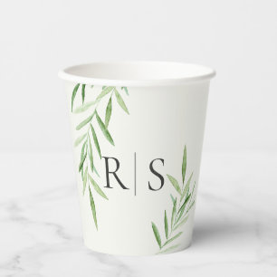 Vasos De Papel Taza de Papel de Hoja de Sauce Elevado Monograma A