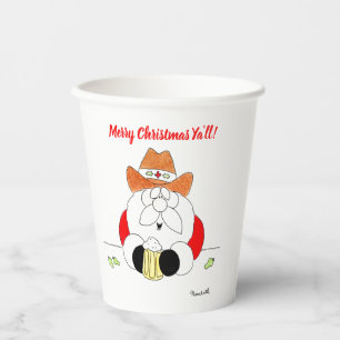 Vasos De Papel Taza de papel de la fiesta de Navidad de Santa Tex