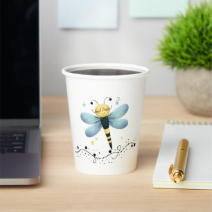 Vasos De Papel Taza de papel de libélula caprichosa soñolienta