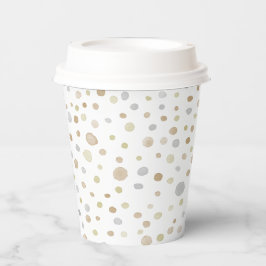 Vasos De Papel Taza de papel de lunares de acuarela Hattie Confet