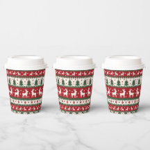 Taza de papel de Navidad de reno