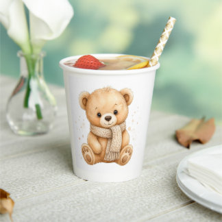 Vasos De Papel Taza de papel de osito de peluche bebé neutral lin