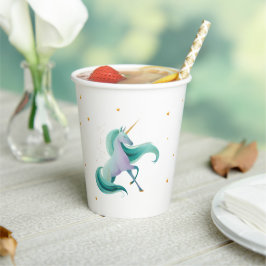 Vasos De Papel Taza de papel de unicornio y dragón - Fiesta de fa