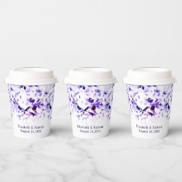 Vasos De Papel Taza de papel de violetas elegantes