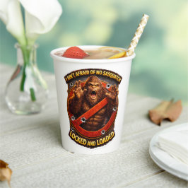 Vasos De Papel Taza de papel del club de caza de Sasquatch cargad