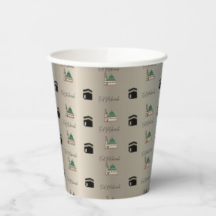 Vasos De Papel Taza de papel Eid Mubarak - Kaaba dorada y Masjid 