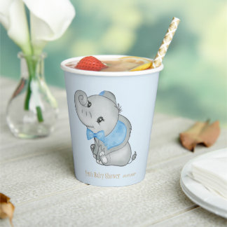 Vasos De Papel Taza de Papel Elefante Azul Baby Shower