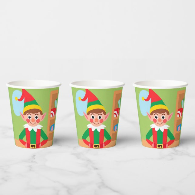 Vasos De Papel taza de papel Elf para navidades (Multi)