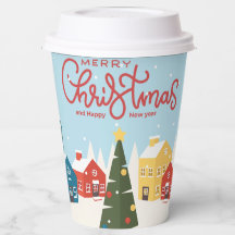 Taza de papel Feliz Navidad | Fiesta navideña