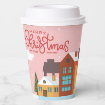 Taza de papel Feliz Navidad | Fiesta navideña