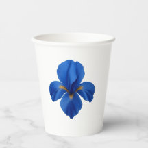 Taza de papel - Flor de Iris Azul