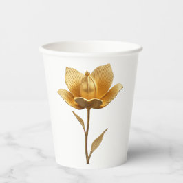 Vasos De Papel Taza de Papel Flor Dorada
