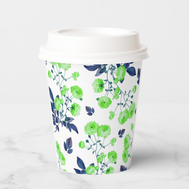 Vasos De Papel taza de papel floral (Anverso)