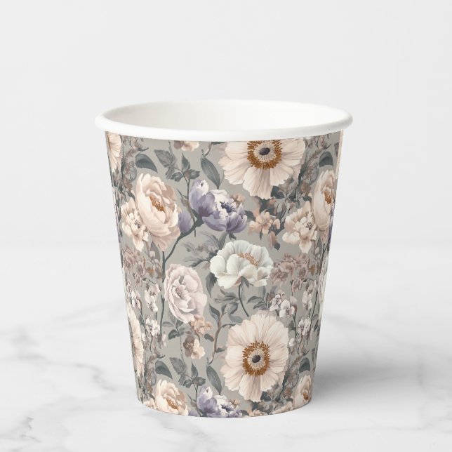 Vasos De Papel Taza de papel floral (Anverso)