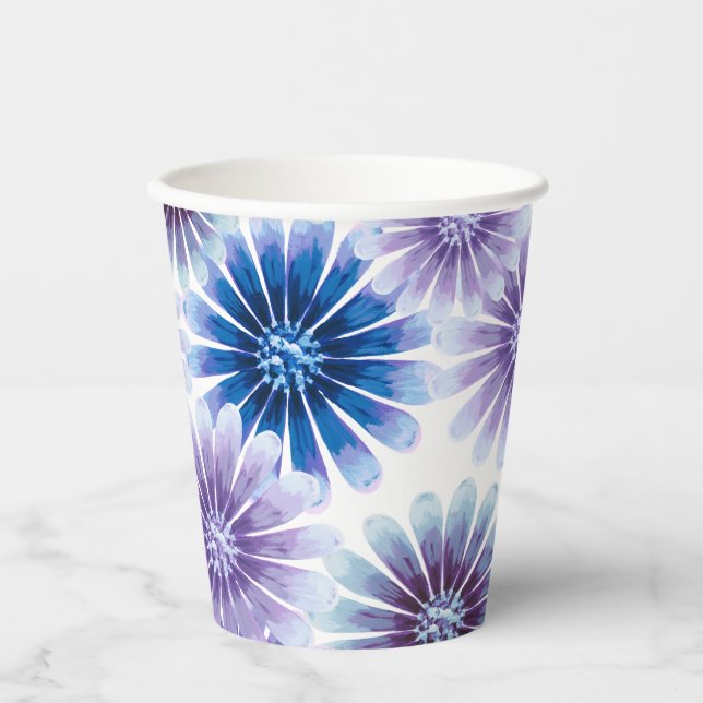 Vasos De Papel Taza de papel floral lavanda (Anverso)