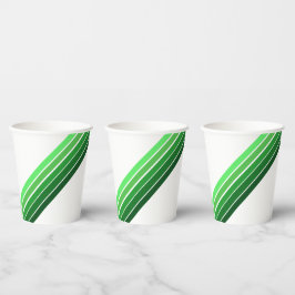 Vasos De Papel Taza de papel - franjas diagonales verdes