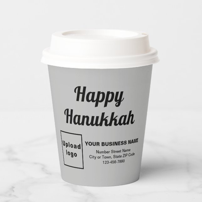 Vasos De Papel Taza de papel gris de Hanukkah empresarial (Anverso)