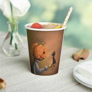 Vasos De Papel Taza de papel Jack el gato calabaza