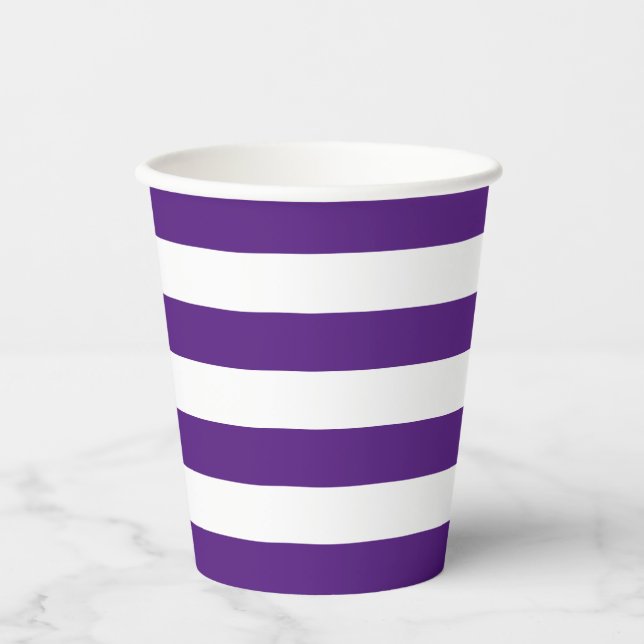 Vasos De Papel Taza de papel morado y blanco (Anverso)