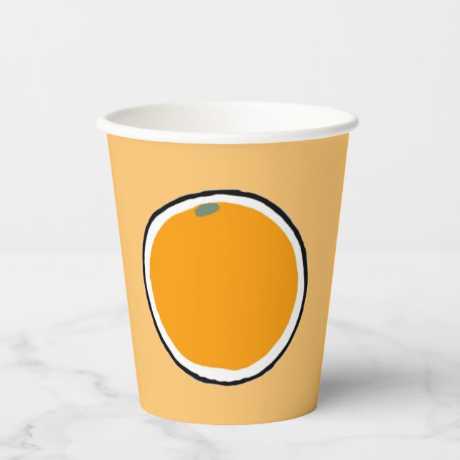 Vasos De Papel Taza de papel naranja (Anverso)