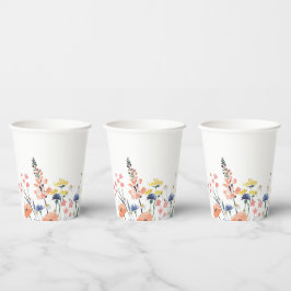 Vasos De Papel Taza de papel para baby shower con acuarela floral