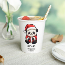 Taza de papel para baby shower de panda lindo
