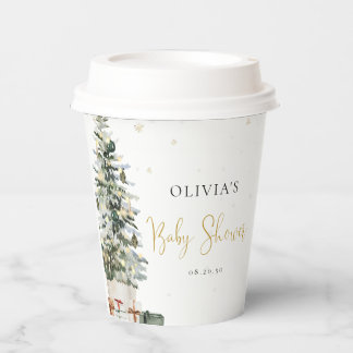 Vasos De Papel Taza de papel para baby shower del árbol de Navida