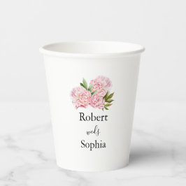 Vasos De Papel Taza de papel para boda Blush Pink Bloom