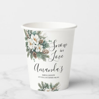 Vasos De Papel Taza de papel para ducha de novia de invierno Snow