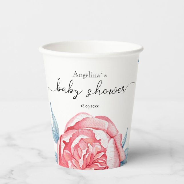 Vasos De Papel taza de papel para una ducha de bebé (Anverso)