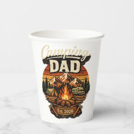 Vasos De Papel Taza de papel personalizada Camping Papá Est. 2026