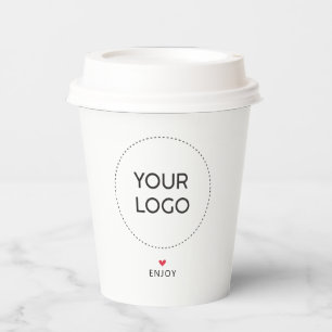 Vasos De Papel Taza de papel personalizada con código QR del logo