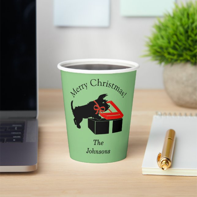 Vasos De Papel Taza de papel personalizada de perro Scottie para  (in situ)