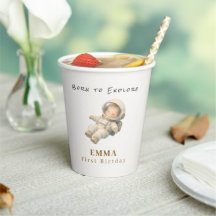 Taza de papel personalizada para el primer cumplea