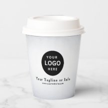 Taza de papel profesional con logotipo empresarial