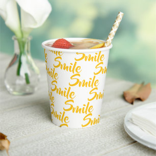 Vasos De Papel Taza de papel quemada sonrisa amarilla 