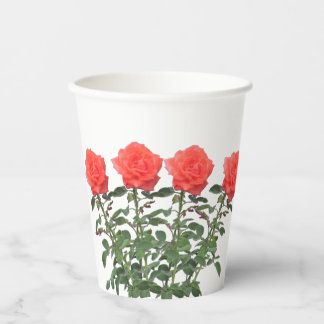 Vasos De Papel Taza de Papel - Ramo de Rosas Rosadas