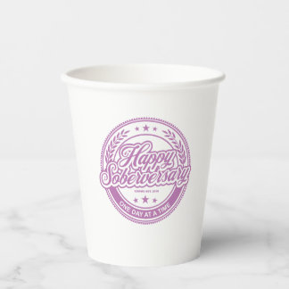 Vasos De Papel Taza de papel rosa aniversario sobrio Loosid
