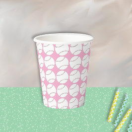 Vasos De Papel Taza de papel rosa con patrón de béisbol