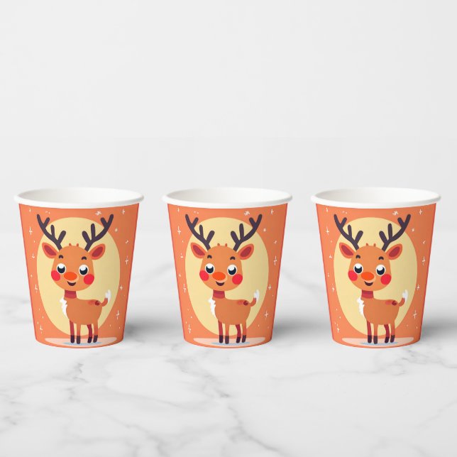 Vasos De Papel Taza de papel Rudolph (Multi)