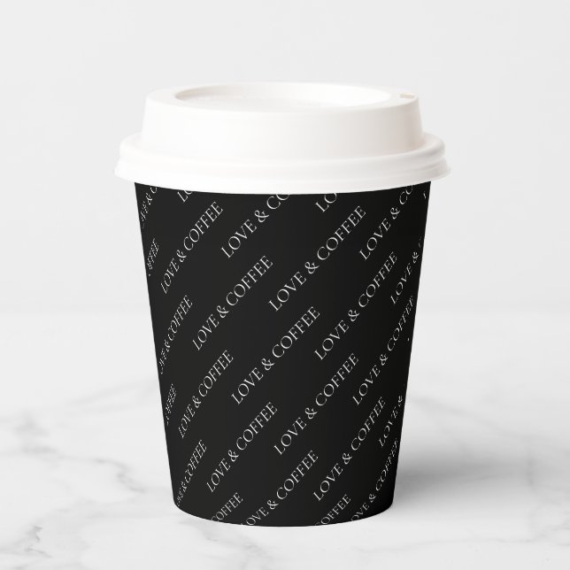 Vasos De Papel Taza de papel simple con patrón de texto minimalis (Anverso)