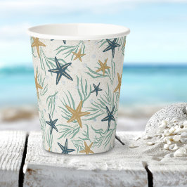 Vasos De Papel Taza de papel Starfish para Fiestas de playa: 8 oz